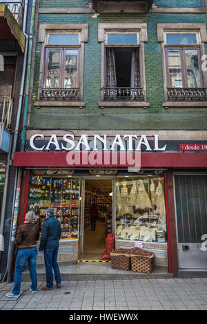 Casa Natal old fashioned traditional grocery store in Porto city on Iberian Peninsula, second largest city in Portugal Stock Photo