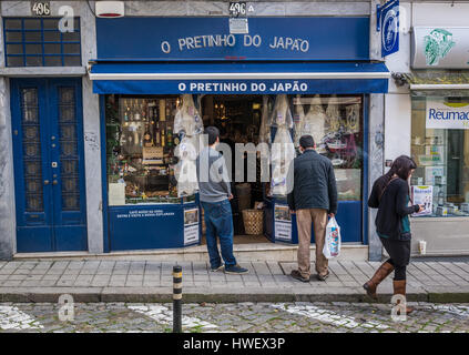 Pretinho do Japao old fashioned traditional grocery store in Porto city on Iberian Peninsula, second largest city in Portugal Stock Photo