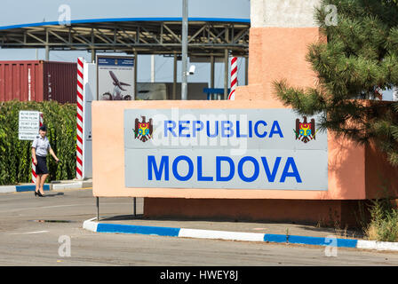 Tudora, Republic of Moldova, Moldavian-Ukrainian border crossing Stock Photo