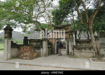 Temple of Đinh Tiên Hoàng in Hoa Lư, was constructed near center of ancient capital in order to honor Dinh Bo Linh, the first emperor of Vietnam Stock Photo