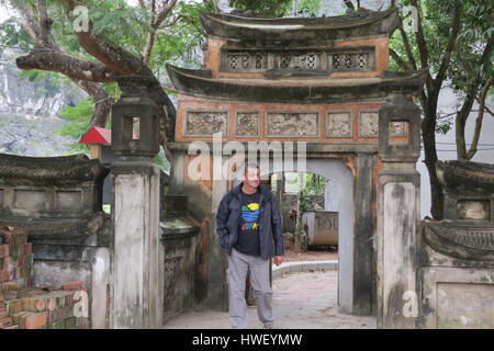 Temple of Đinh Tiên Hoàng in Hoa Lư, was constructed near center of ancient capital in order to honor Dinh Bo Linh, the first emperor of Vietnam Stock Photo