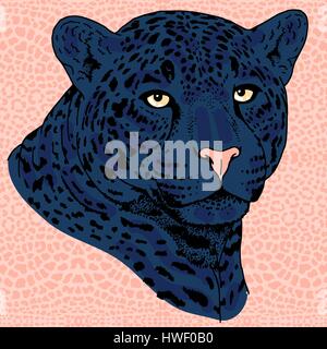 Leopard face tattoo ,Vector illustration, print Stock Vector