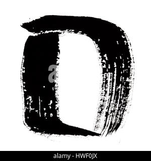 0 - Black ink numbers over the white background Stock Photo