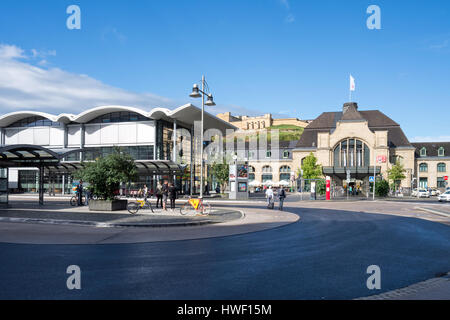 building and forecourt of Koblenz Hauptbahnhof (main station) Stock Photo