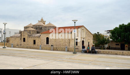 9th century Agia Paraskevi Byzantine Church, Geroskipou Square, Geroskipou, Paphos, Cyprus Stock Photo