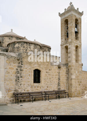 9th century Agia Paraskevi Byzantine Church, Geroskipou Square, Geroskipou, Paphos, Cyprus Stock Photo