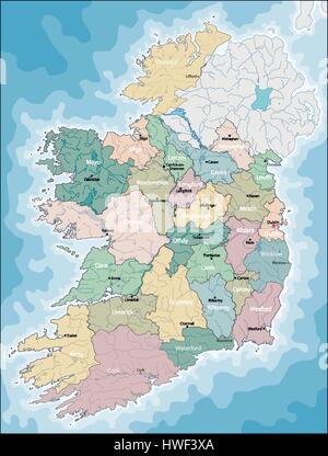 Map of Ireland Stock Vector