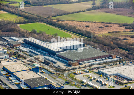 Commercial area Friedrich-der-Große, UPS depot Herne-Börnig, Rhine-Herne canal, Herne, Ruhr area, North Rhine-Westphalia, Germany,Gewerbegebiet Friedr Stock Photo