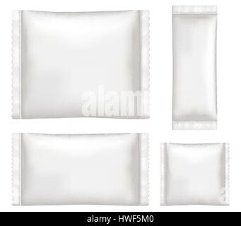 top view of White polystyrene and plastic packaging mockup Stock Vector