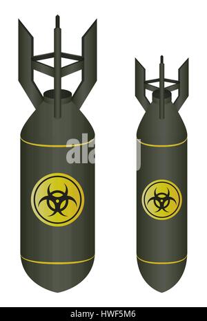air bomb drop with biohazard logo vector Stock Vector