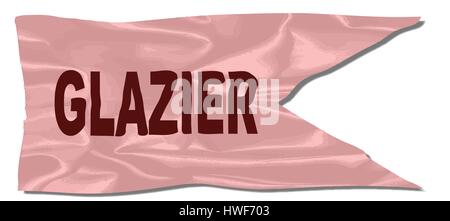A silk flag with the legend GLAZIER Stock Vector