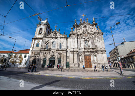 Carmelite Church (Igreja dos Carmelitas Descalcos) and Carmo Church (Igreja do Carmo) in Vitoria civil parish of Porto city, Portugal Stock Photo