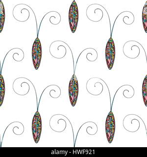 Abstract stylized cockroaches pattern. Hand drawn beetles vector background. Stock Vector