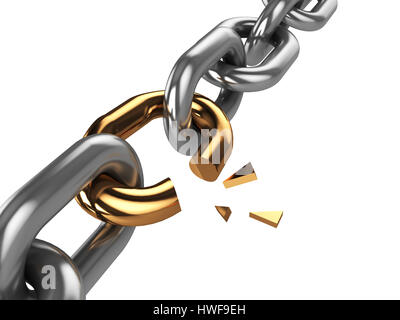 abstract 3d illustration of weak link Stock Photo