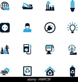 Alternative energy icons set for web sites and user interface Stock Vector