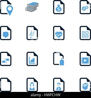Documents icon set for web sites and user interface Stock Vector