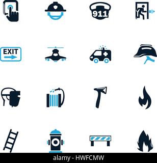 Emergency icon set for web sites and user interface Stock Vector