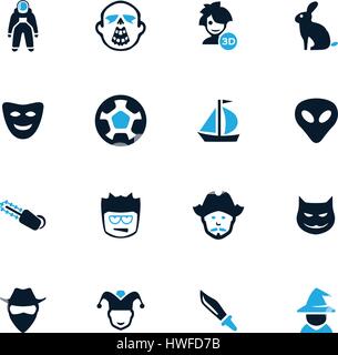 Set of movie genres black icons isolated on white. Vector illustration Stock Vector
