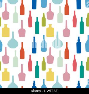 Wine bottles pattern Stock Vector