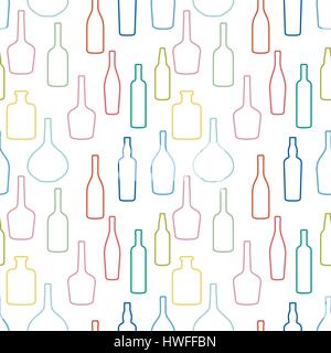 Wine bottles pattern Stock Vector
