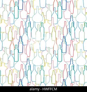 Wine bottles pattern Stock Vector