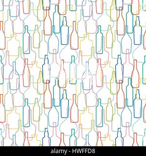 Wine bottles pattern Stock Vector