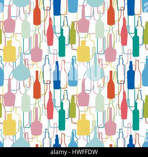 Wine bottles pattern Stock Vector