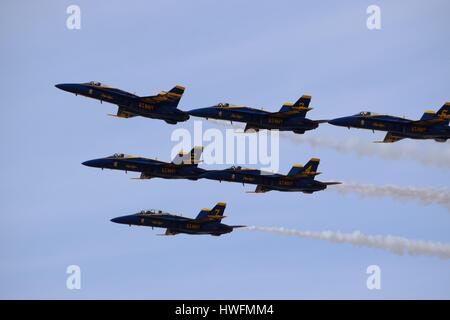 Blue Angels in the Los Angeles Air Show (March 19, 2016) Stock Photo