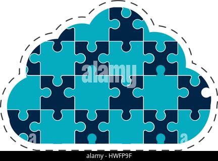 cloud puzzle solution image Stock Vector