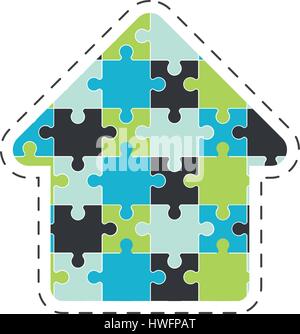 arrow puzzle solution image Stock Vector