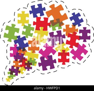 cloud puzzle solution image Stock Vector