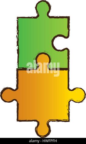 puzzle jigsaw collaboration image Stock Vector