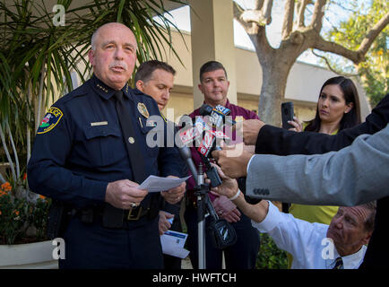 Jupiter, Florida, USA. 20th Mar, 2017. Town of Jupiter Police chief Frank Kitzerow with State Attorney Dave Aronberg and Jupiter Police Major Chris Smith announce an arrest in the triple murder on Super Bowl Sunday at a press conference in Jupiter, Florida on March 20, 2017. Christopher Vasata has been arrested in the case. Credit: Allen Eyestone/The Palm Beach Post/ZUMA Wire/Alamy Live News Stock Photo