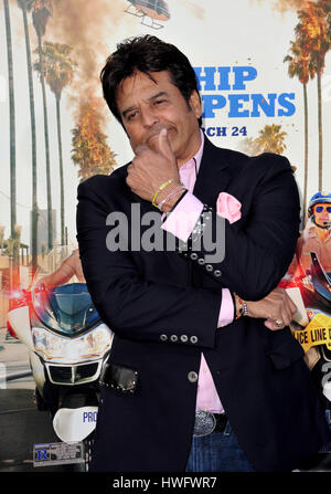 Los Angeles, USA. 20th Mar, 2017. LOS ANGELES, CA. March 20, 2017: Erik Estrada at the premiere for 'CHiPS' at the TCL Chinese Theatre, Hollywood. Picture: Sarah Stewart Credit: Sarah Stewart/Alamy Live News Stock Photo