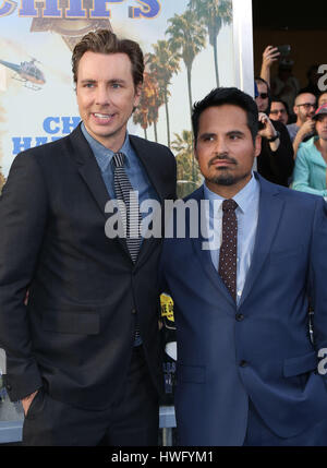 Hollywood, USA. 20th Mar, 2017. Dax Shepard, Michael Pena, at premiere of Warner Bros. Pictures' 'CHiPS' At TCL Chinese Theatre in California on March 20, 2017. Credit: Fs/Media Punch/Alamy Live News Stock Photo