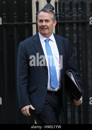 London, UK. 21st Mar, 2017. Liam Fox Secretary of State for International Trade and President of the Board of Trade seen attending the weekly cabinet meeting in Downing street. Credit: WFPA/Alamy Live News Stock Photo