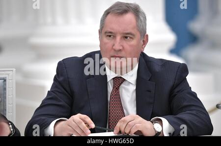 Moscow, Russia. 21st Mar, 2017. Russian Deputy Prime Minister Dmitry Rogozin during a meeting of the Presidential Council for Strategic Development and Priority Projects at the Kremlin March 21, 2017 in Moscow, Russia. Credit: Planetpix/Alamy Live News Stock Photo