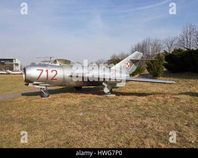 Polish PZL-Mielec Lim-1 version of the Mig 15 at the Krakow Aviation museum in Poland Stock Photo