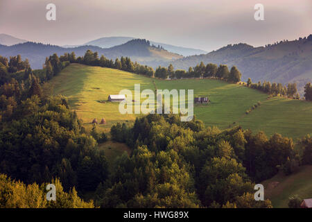 Traditional romanian scenic, in Carpathian Mountains Stock Photo