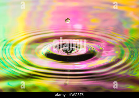 Water drop in motion Stock Photo
