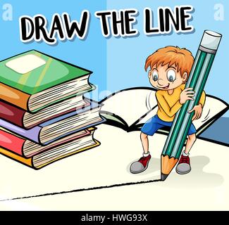 Phrase on poster for draw the line illustration Stock Vector