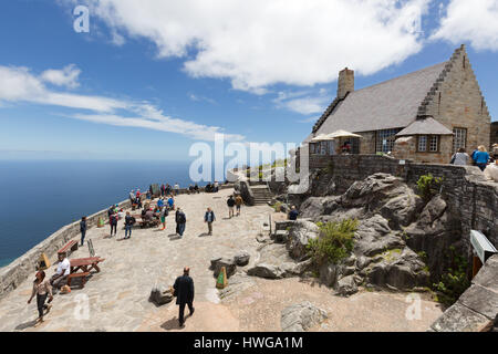 Table Mountain top, Cape Town, South Africa - visitors, Gift shop and cafe Stock Photo