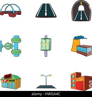 Facilities icons set, cartoon style Stock Vector Image & Art - Alamy