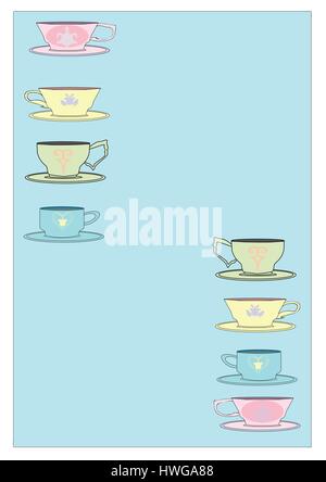 Cup pile on the background Stock Vector
