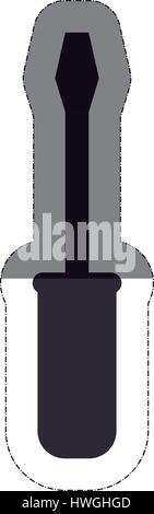 screwdriver repair tool icon over white background. under construction design. vector illustration Stock Vector