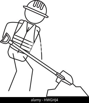 under construction worker icon over white background. vector illustration Stock Vector