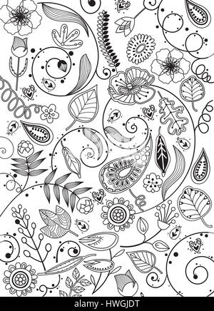 Floral Line Patterns (FloralLinePatterns) Stock Photo