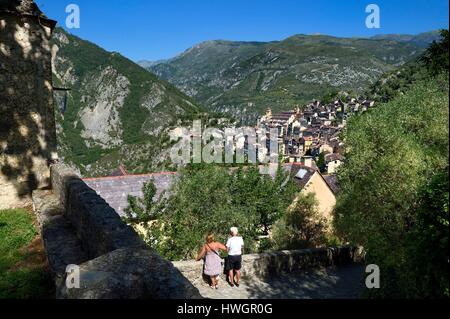 France, Alpes Maritimes, Roya Valley (Nice hinterland), at the foot of the Mercantour National Park, Saorge Stock Photo