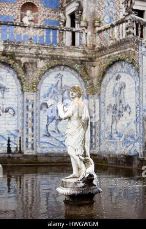 Portugal, Lisbon, Palacio Marques de Fronteira garden, azulejos Stock Photo