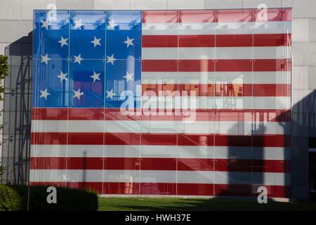 United States, Maryland, Baltimore, Flag House and Star Spangled Banner Museum to the US flag Stock Photo